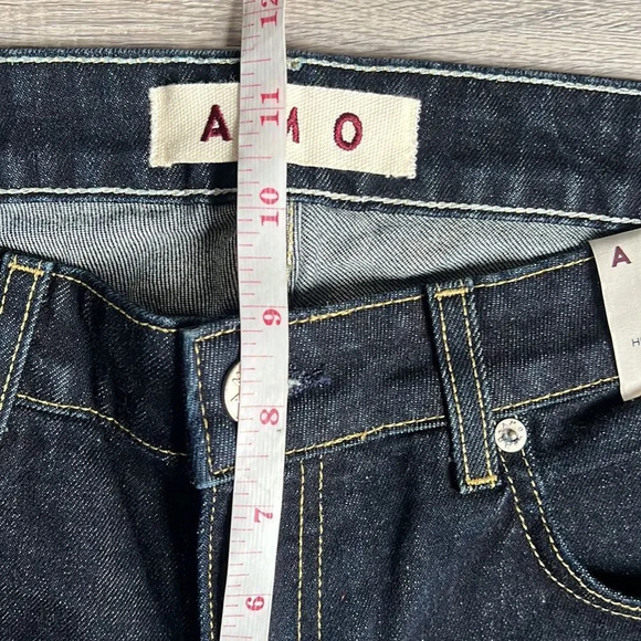 NEW Amo Womens Blue Mid Rise Bow Hem Straight Leg Ankle Jeans Size 27 - Picture 11 of 14